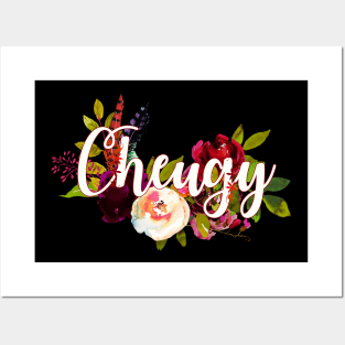 Cheugy Watercolor Floral Design Posters and Art